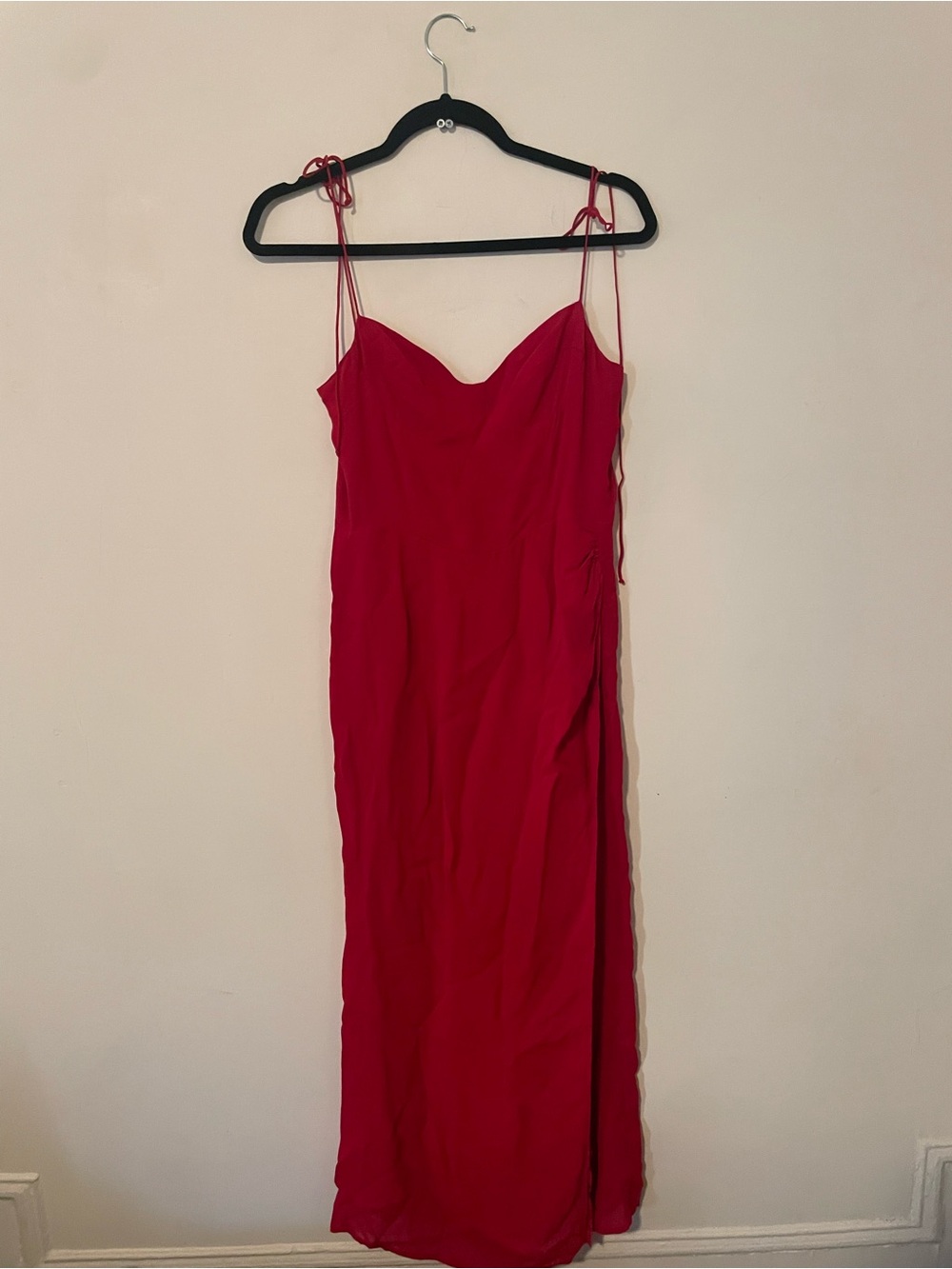 Reformation Red Kourtney Midi Dress with Side Slit - Picture 5 of 7